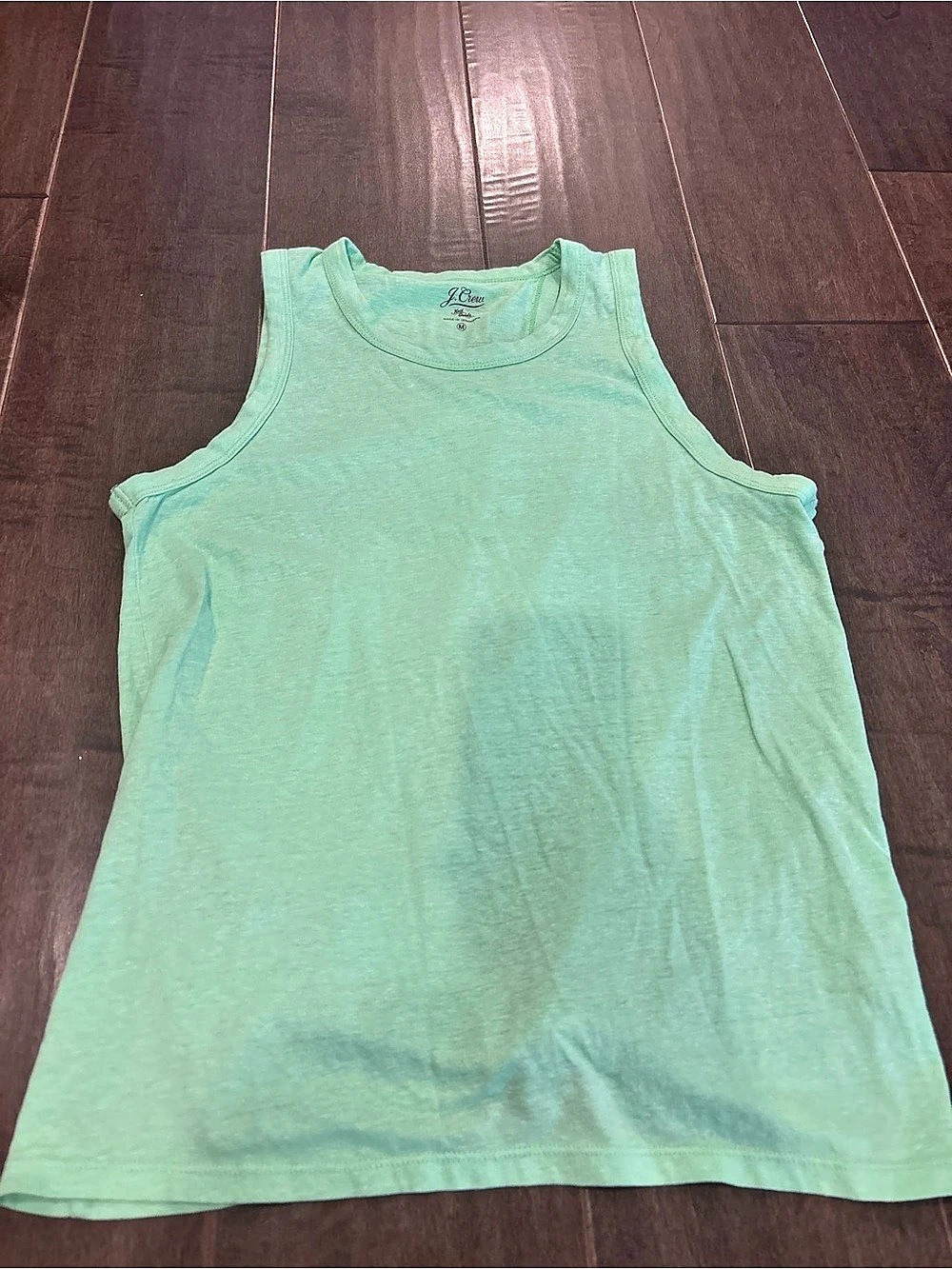J.Crew Vintage Cotton Knot-Back Tank Top Green Medium